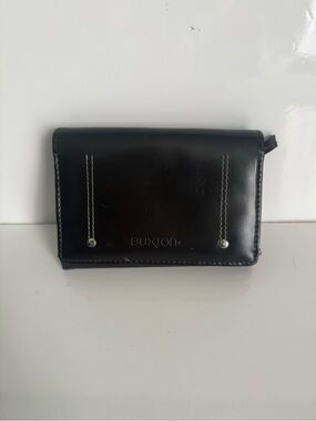 Buxton Dark Brown Leather Bifold  Wallet Snap Closure New Without Tags
